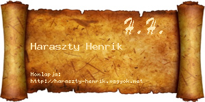 Haraszty Henrik névjegykártya